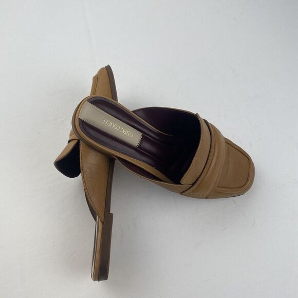 Franco Sarto Womens Duval Slip On Mule Shoes Size 7.5 M Tan Leather Square Toe - Picture 12 of 16